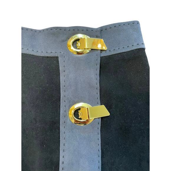 J.McLaughlin Brown Lable Women 8 Knee Skirt Buckle Fastening Knife Pleat Black - Picture 4 of 10